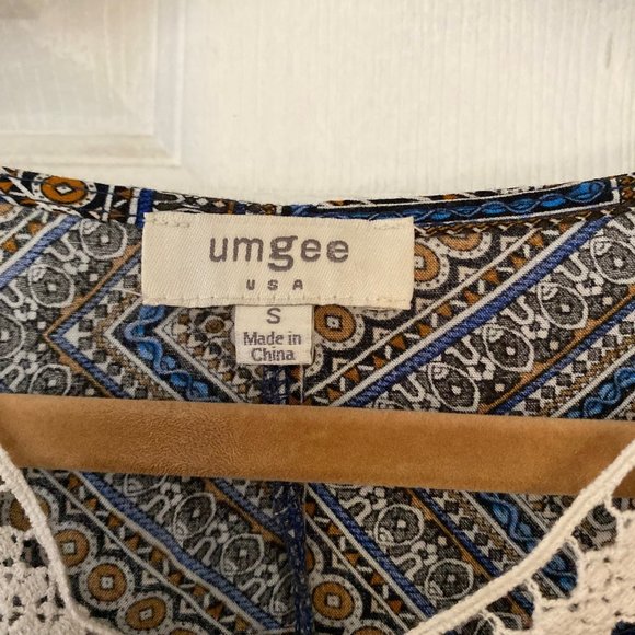 Umgee Bohemian Gypsy Crocheted Detail Mini Dress S - Picture 5 of 5